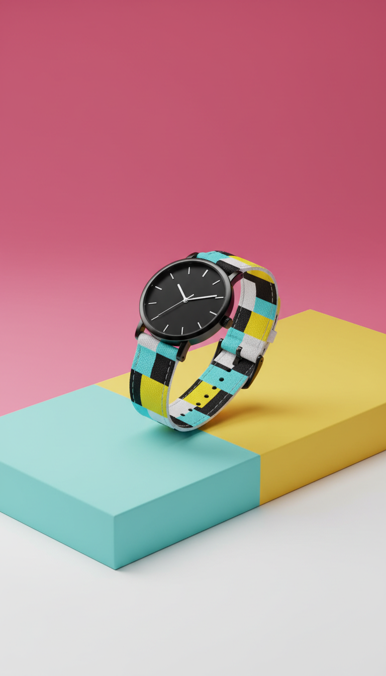 Aqua flash graphic strap watch