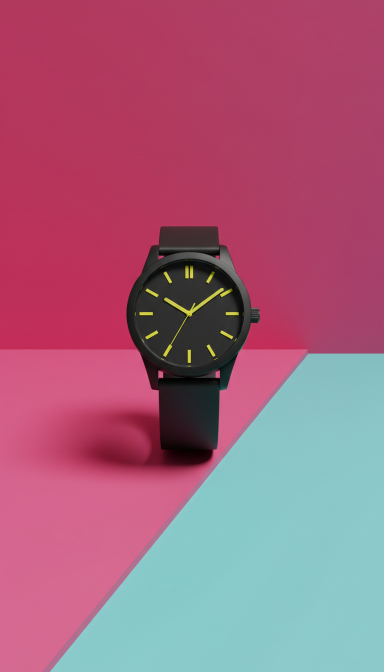 Graphite black contrast dial watch