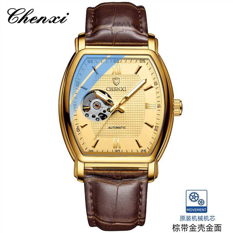 Montre Chenxi Automatique Squelette Tonneau