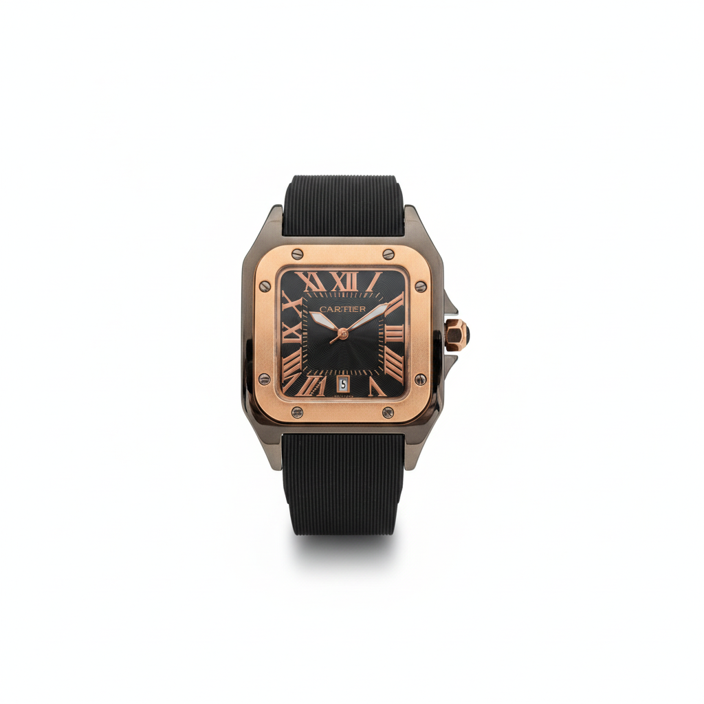 Montre Cartier Santos Bracelet Caoutchouc