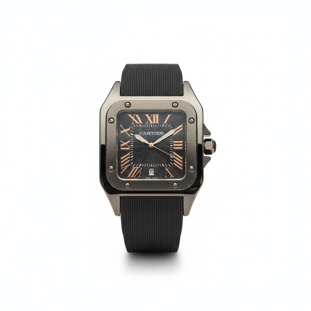 Montre Cartier Santos Bracelet Caoutchouc