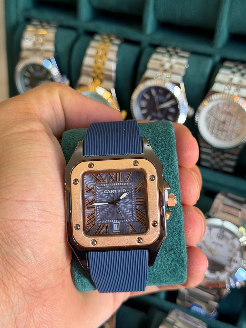 Montre Cartier Santos Bracelet Caoutchouc