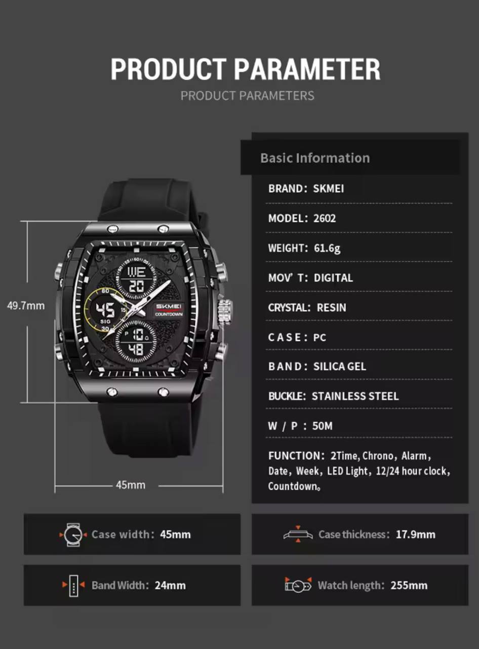 Montre SKMEI Sport Chronographe Design Robuste