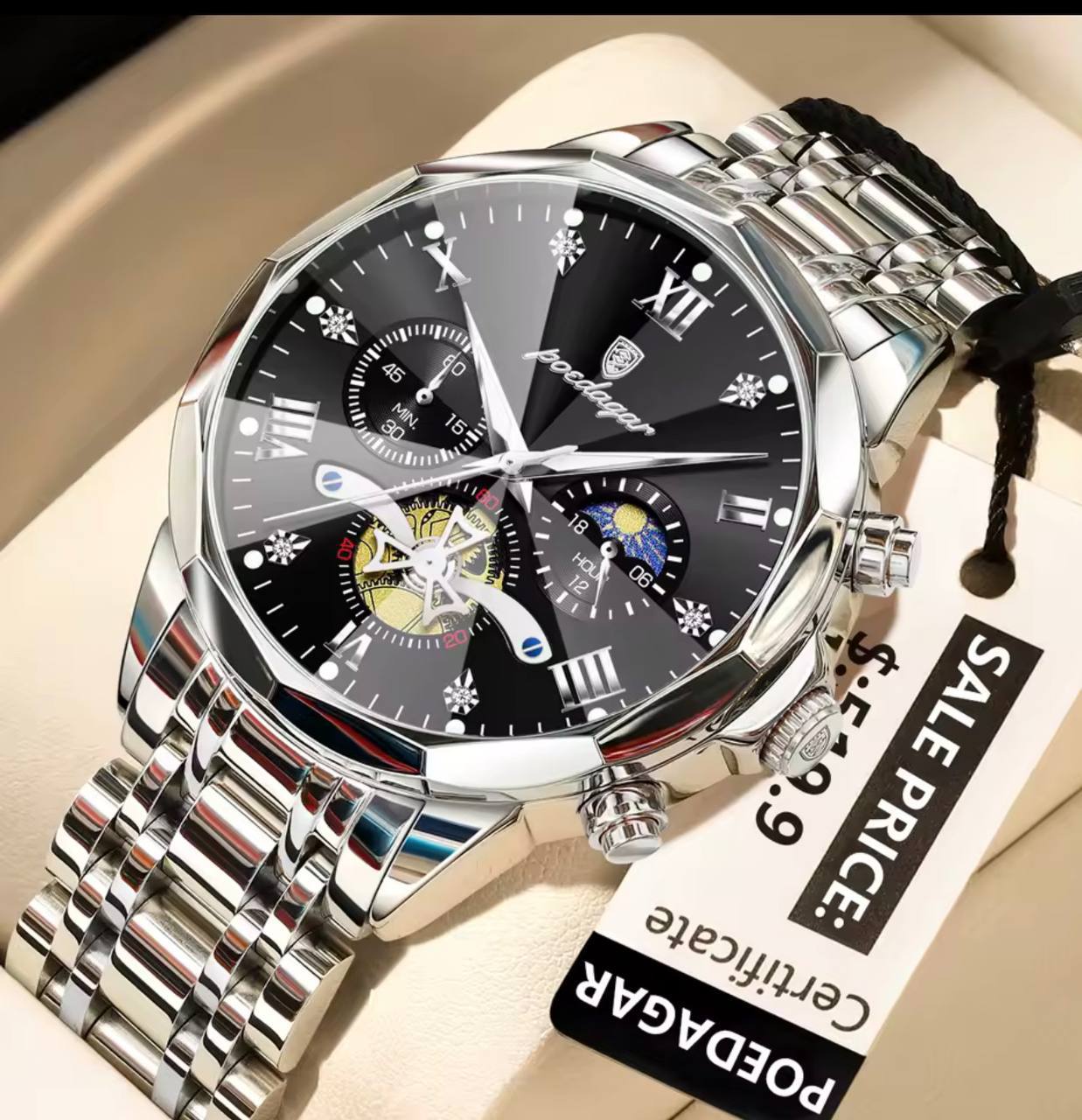 Montre POEDAGAR Chronographe Squelette
