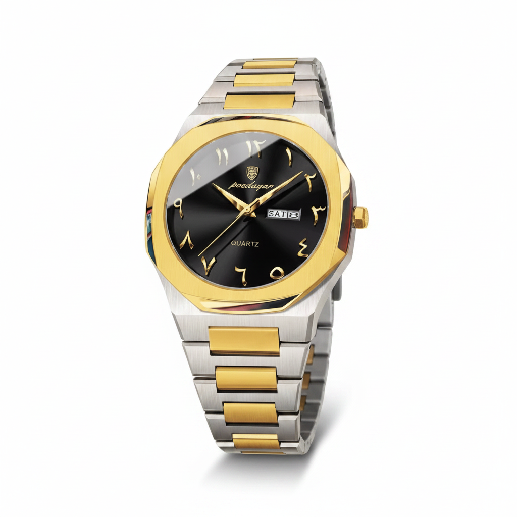 Montre Poedagar Octogonale Acier Inoxydable Original