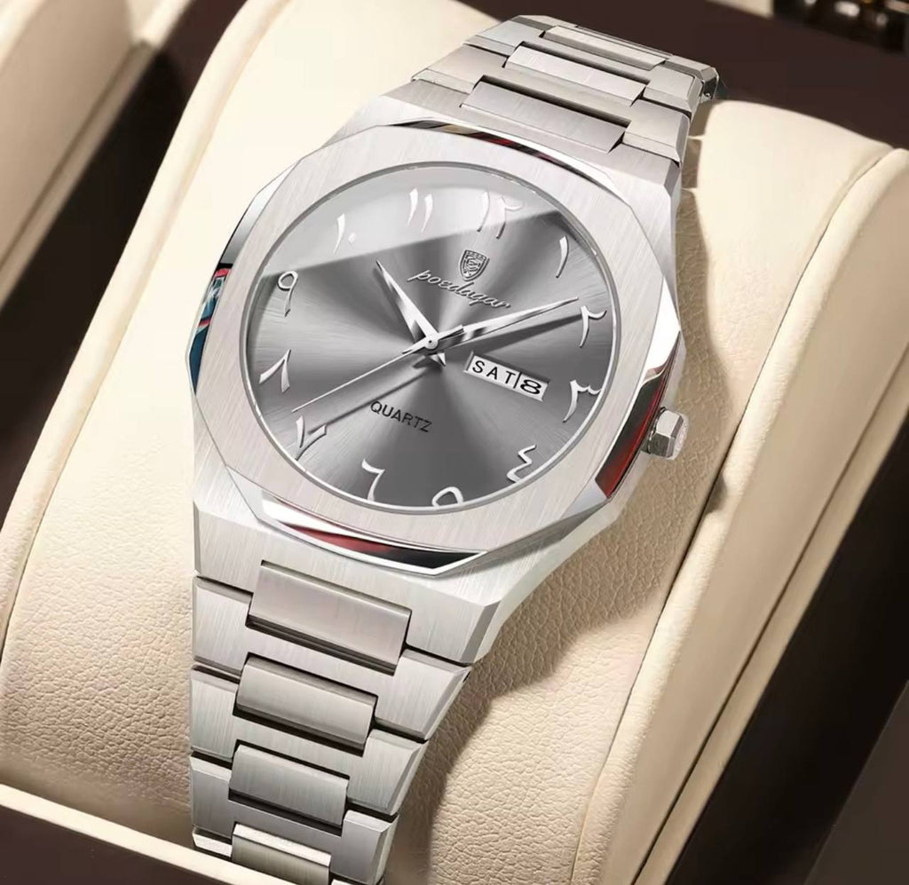 Montre Poedagar Octogonale Acier Inoxydable