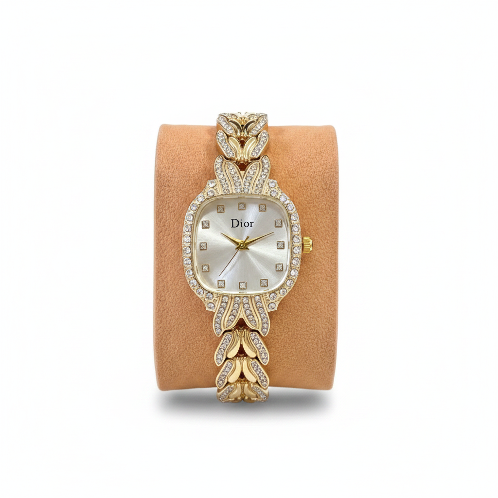 Montre Femme Sertie Strass Dior Style Vintage