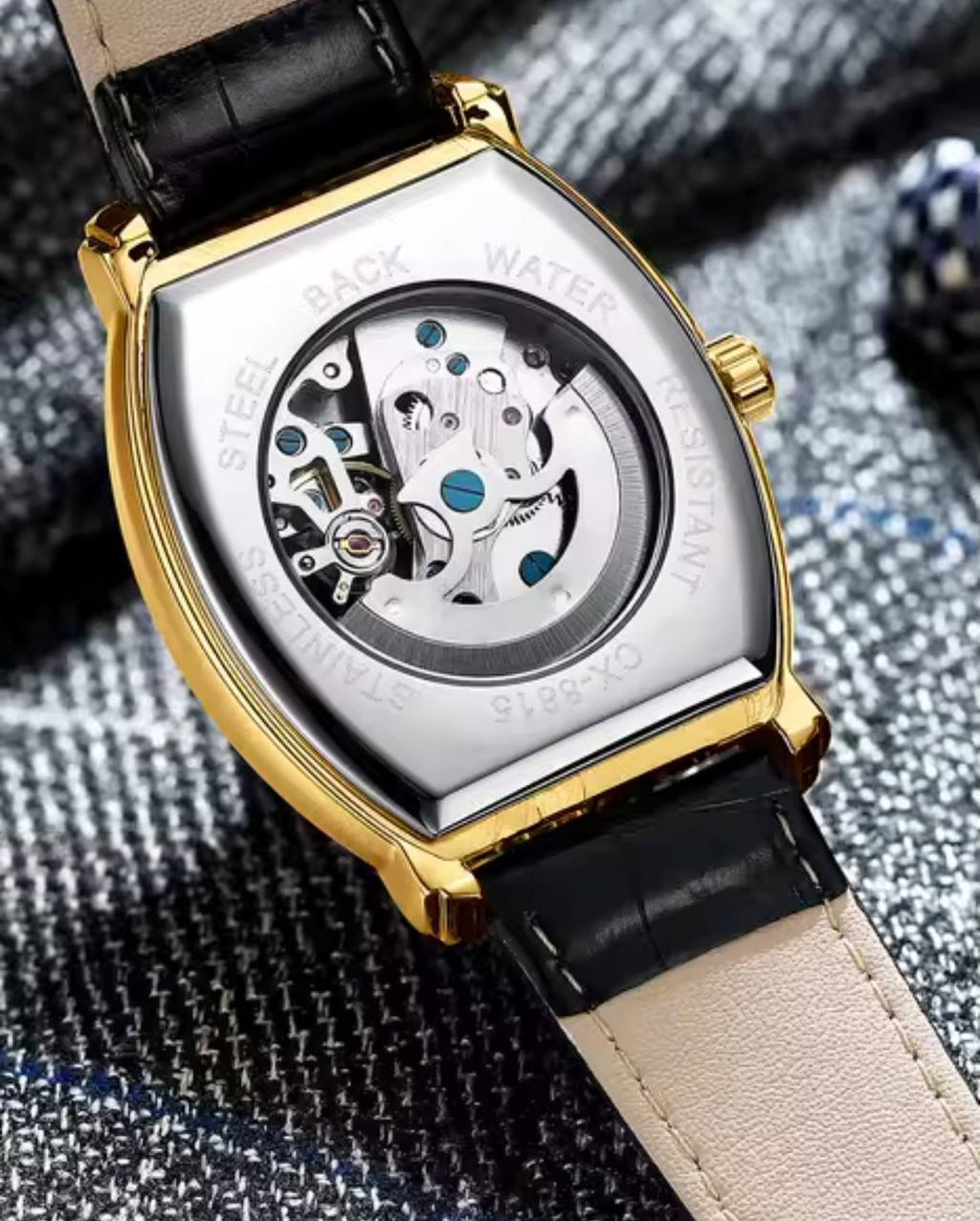 Montre Chenxi Automatique Squelette Tonneau