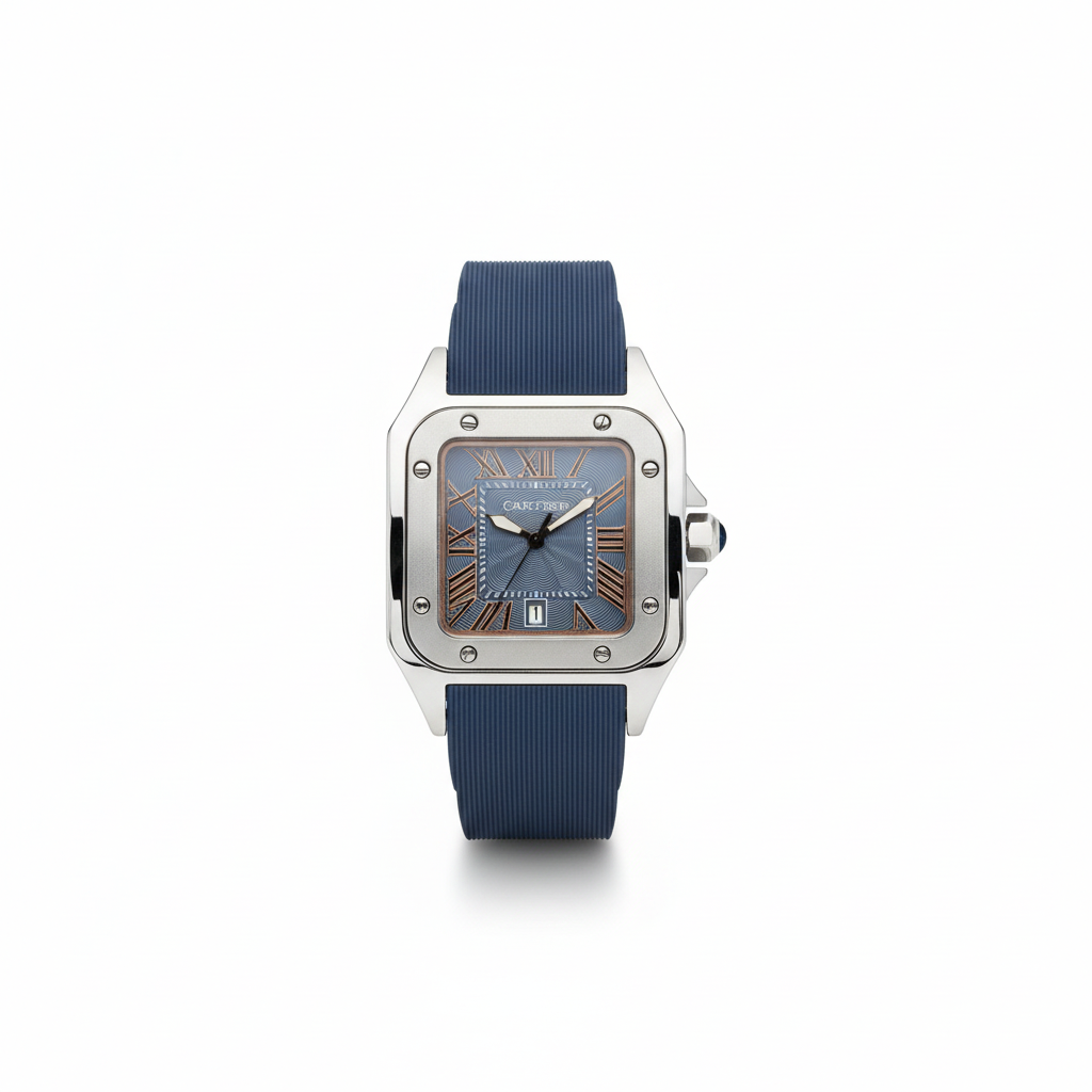 Montre Cartier Santos Bracelet Caoutchouc