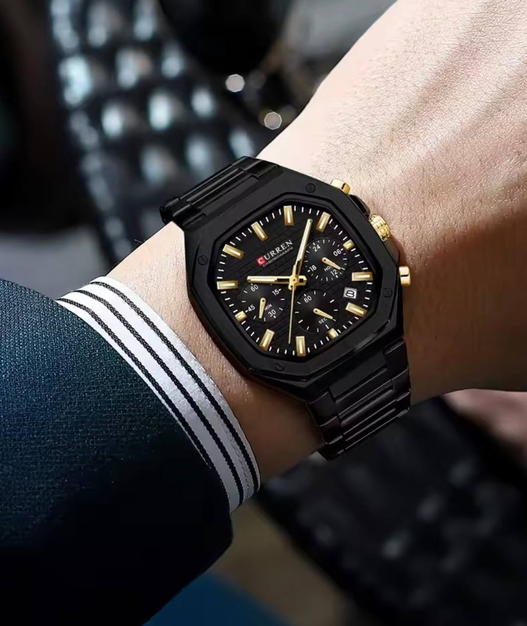 Montre Curren Chronographe Octogonale