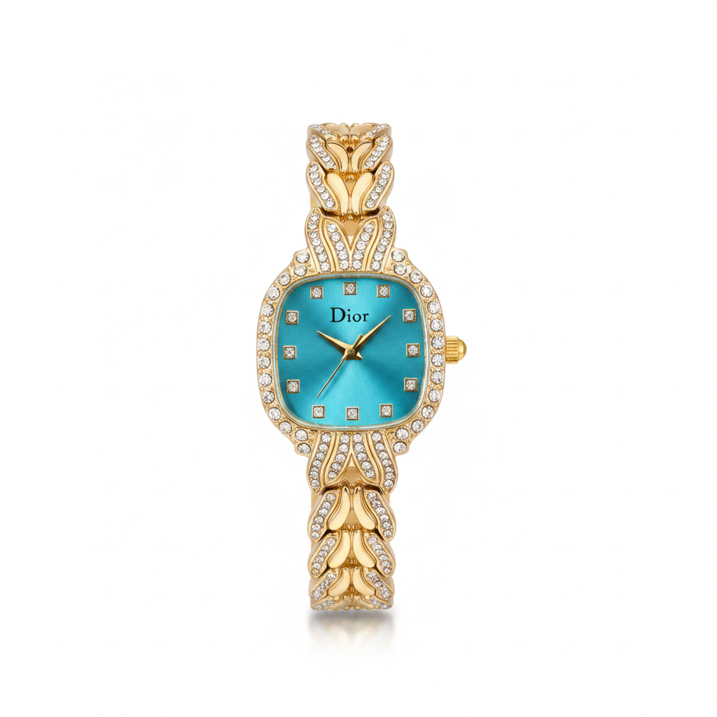 Montre Femme Sertie Strass Dior Style Vintage