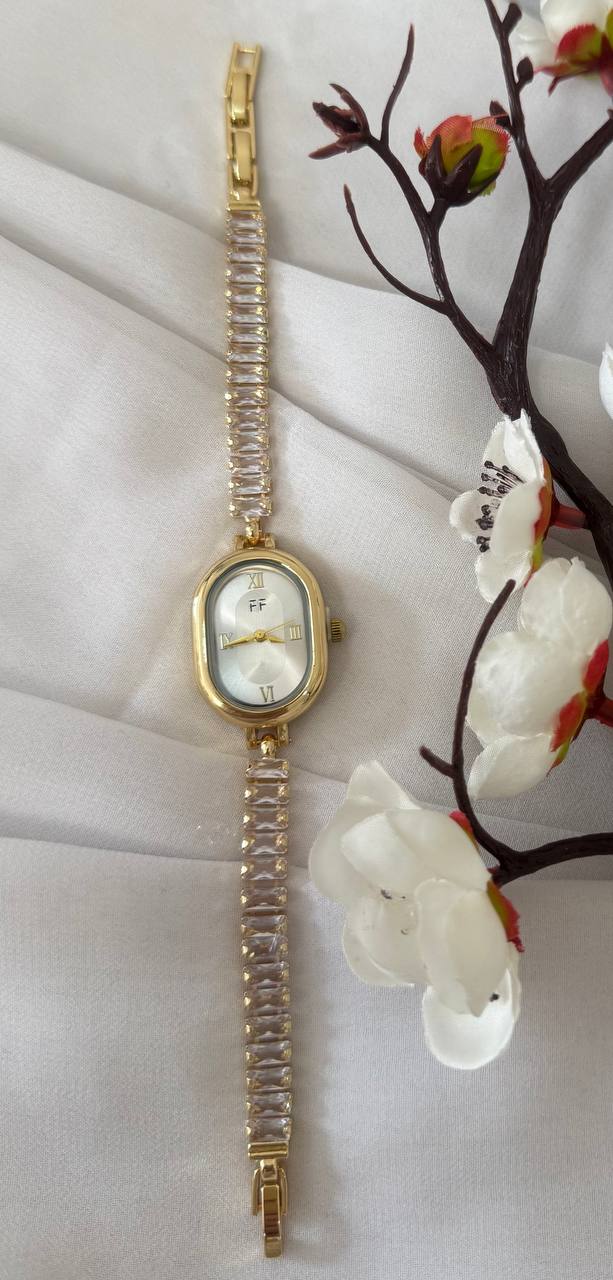 Montre Bracelet Cristal Ovale Élégance