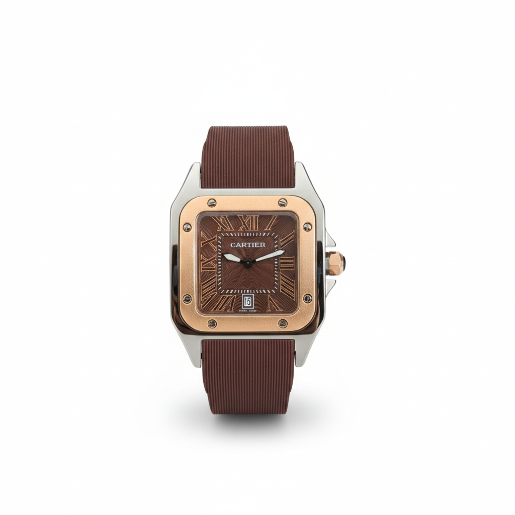 Montre Cartier Santos Bracelet Caoutchouc