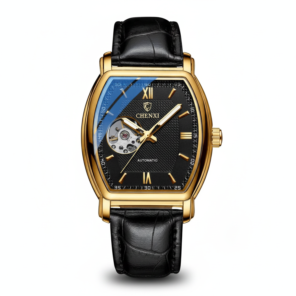 Montre Chenxi Automatique Squelette Tonneau Original
