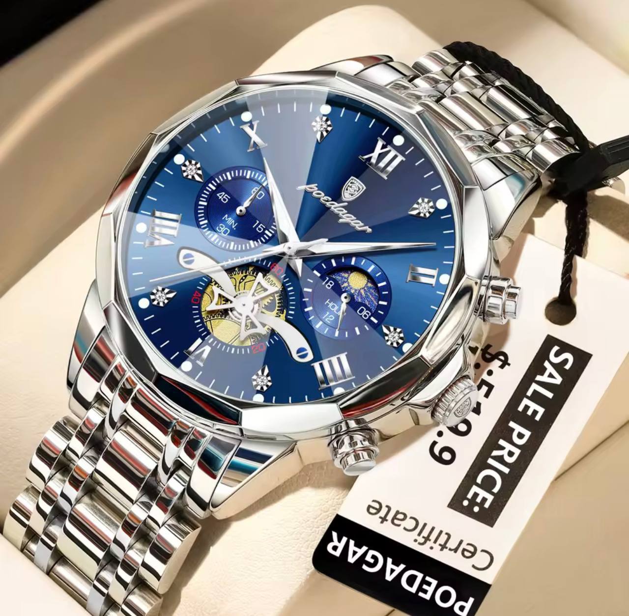 Montre POEDAGAR Chronographe Squelette