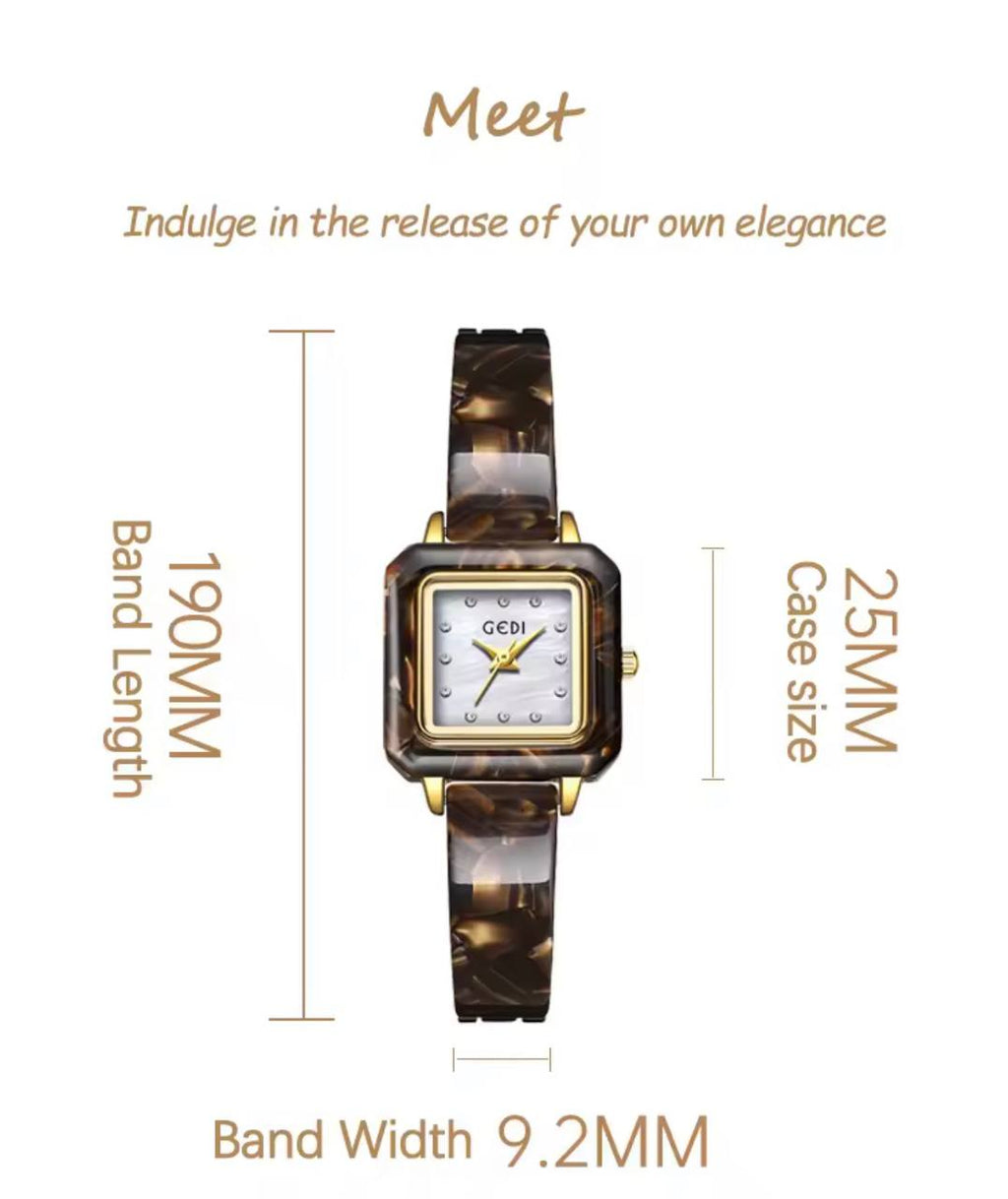 Montre GEDI Carrée Bracelet Acétate