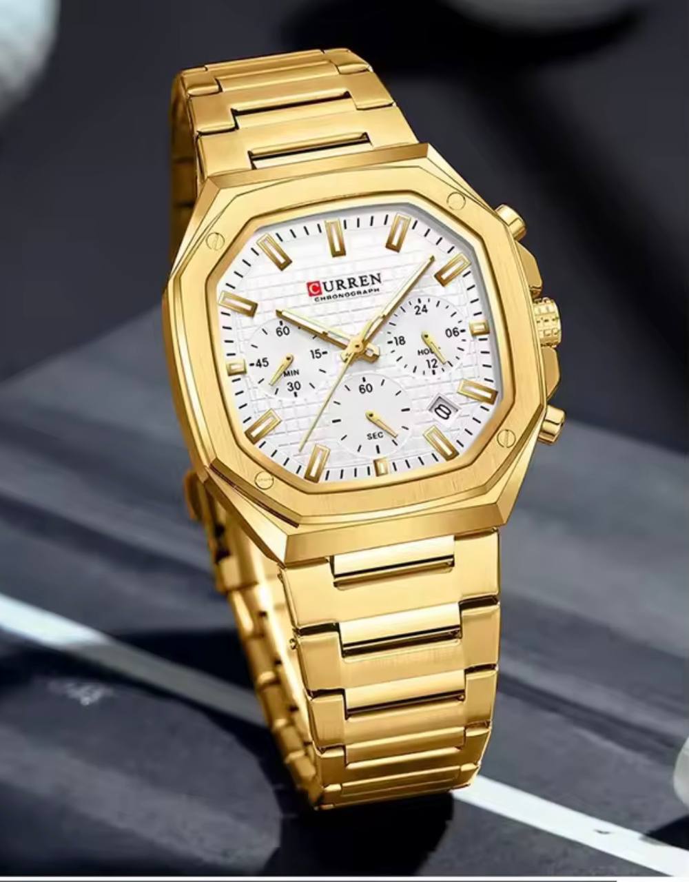 Montre Curren Chronographe Octogonale
