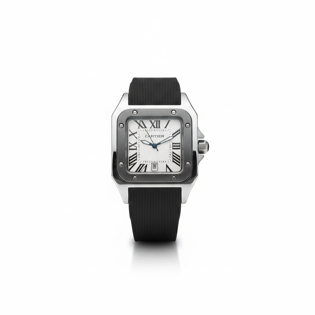 Montre Cartier Santos Bracelet Caoutchouc