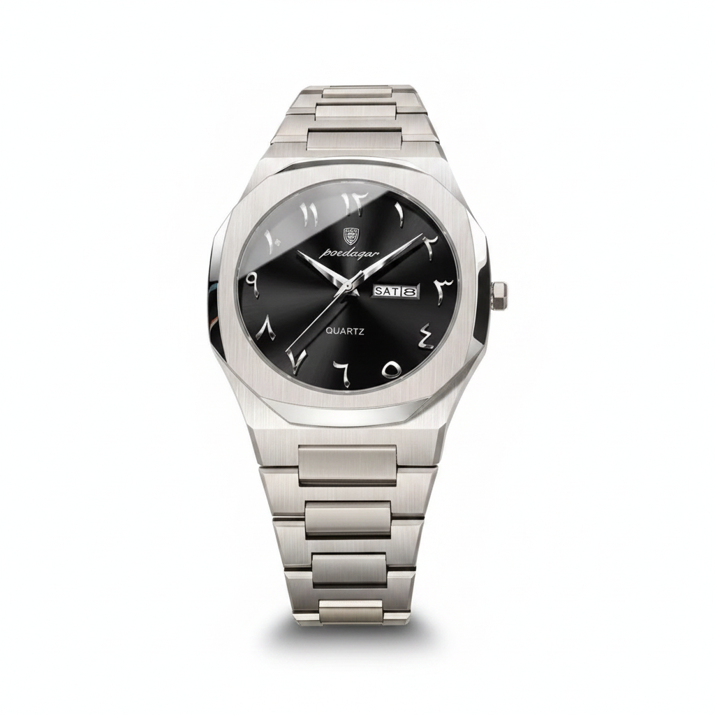 Montre Poedagar Octogonale Acier Inoxydable Original