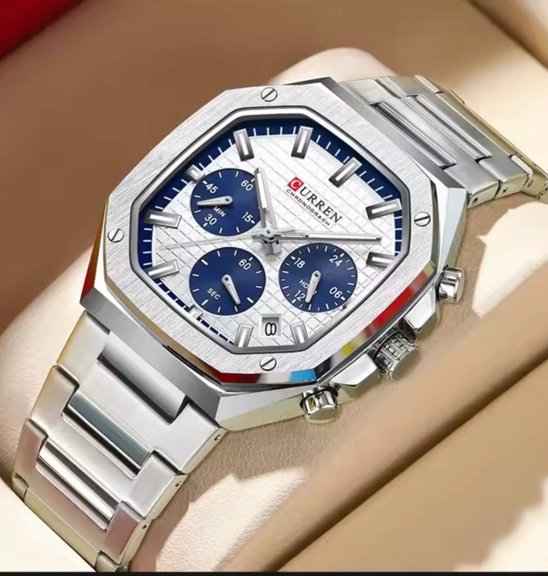 Montre Curren Chronographe Octogonale