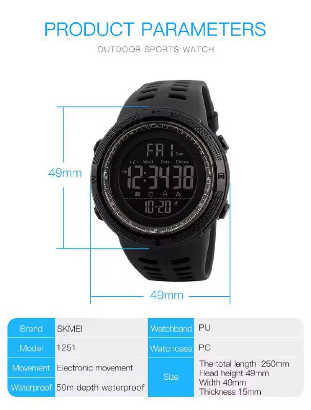 Montre Sport SKMEI Étanche