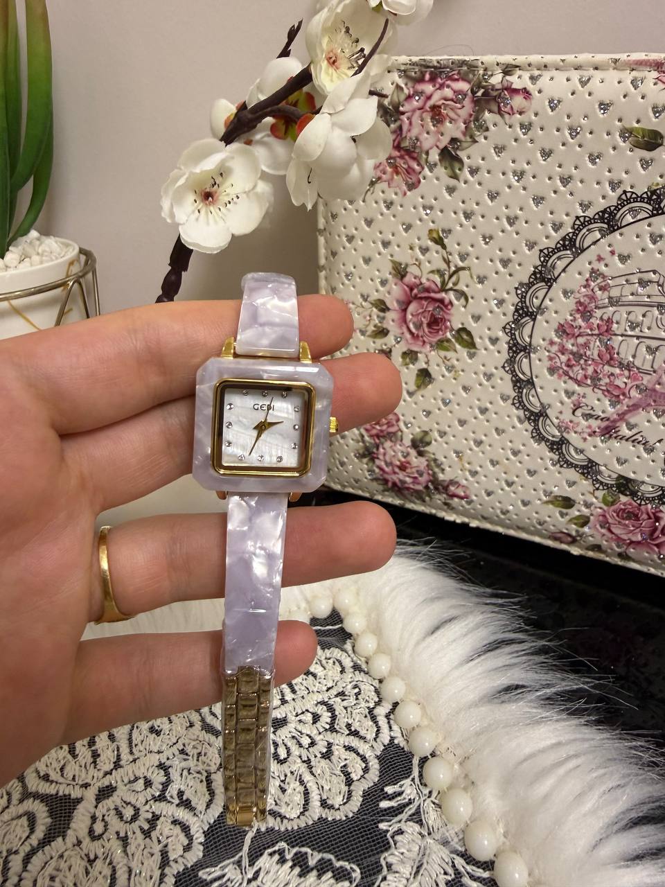 Montre GEDI Carrée Bracelet Acétate