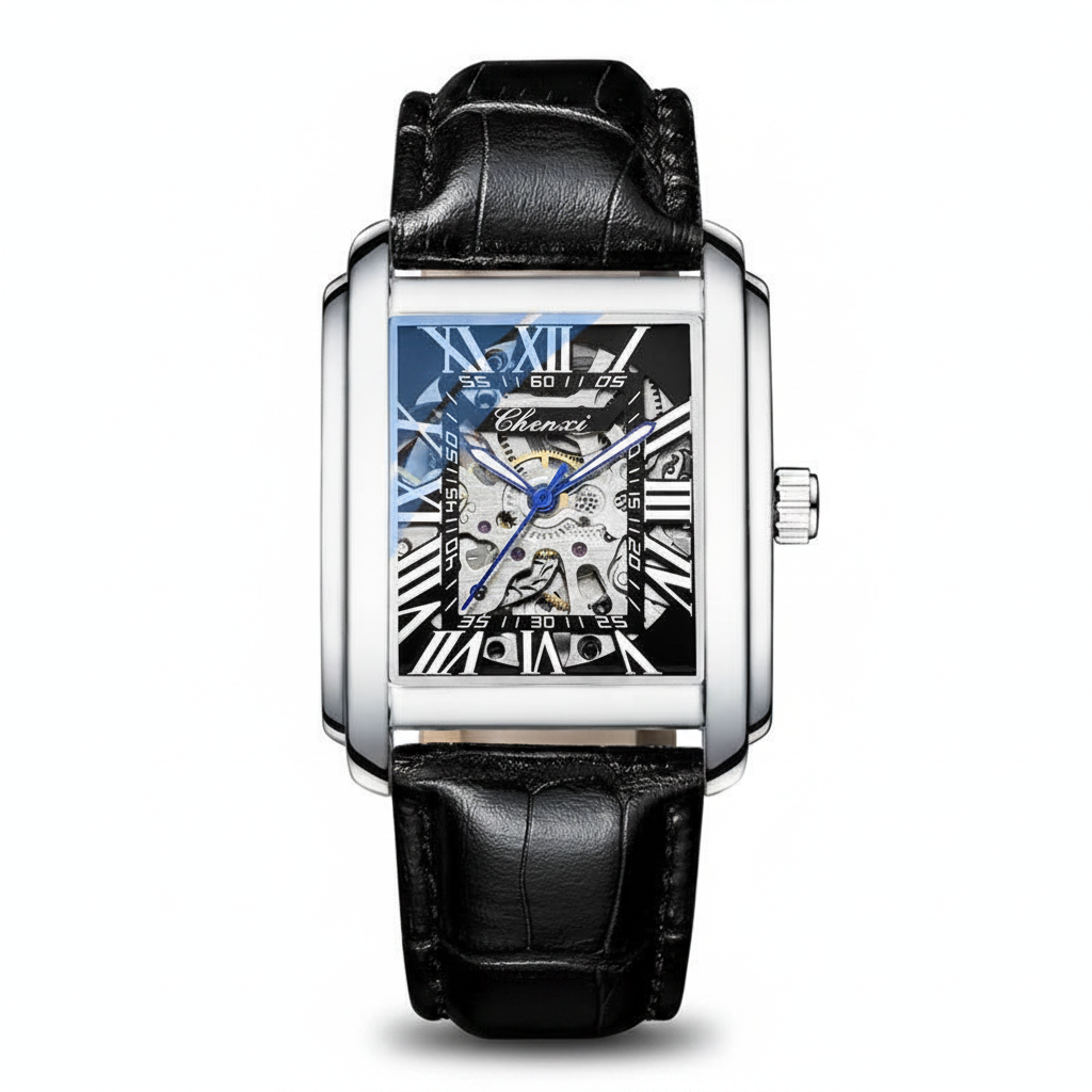 Montre Chenxi Squelette Mécanique Rectangulaire