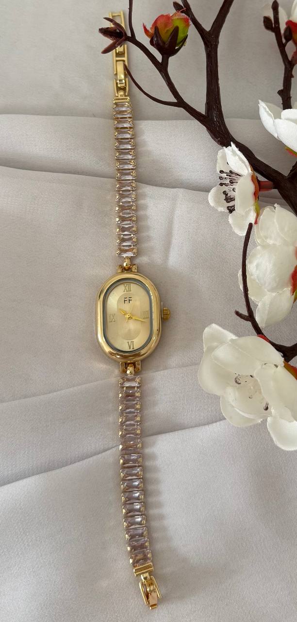 Montre Bracelet Cristal Ovale Élégance
