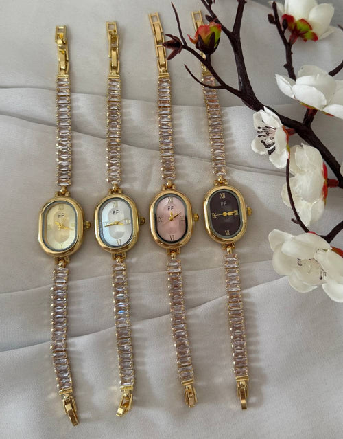 Montre Bracelet Cristal Ovale Élégance