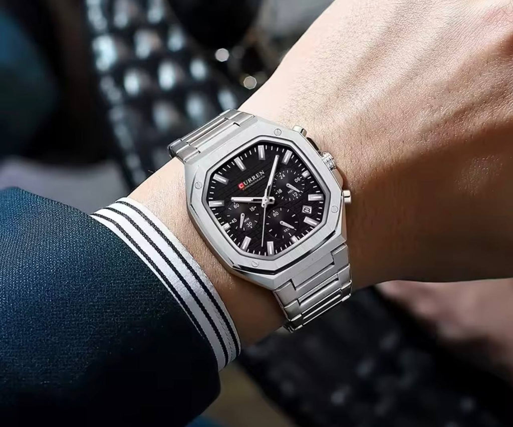 Montre Curren Chronographe Octogonale