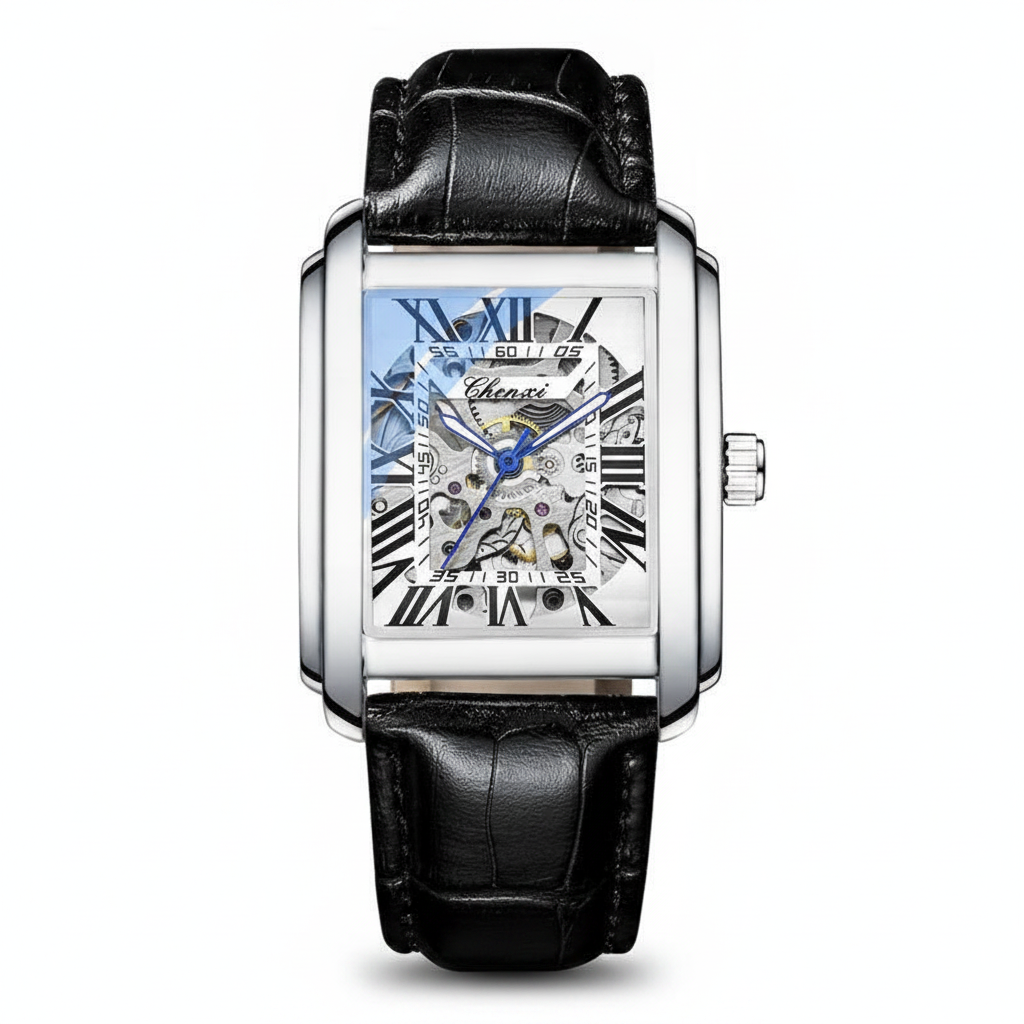 Montre Chenxi Squelette Mécanique Rectangulaire Original