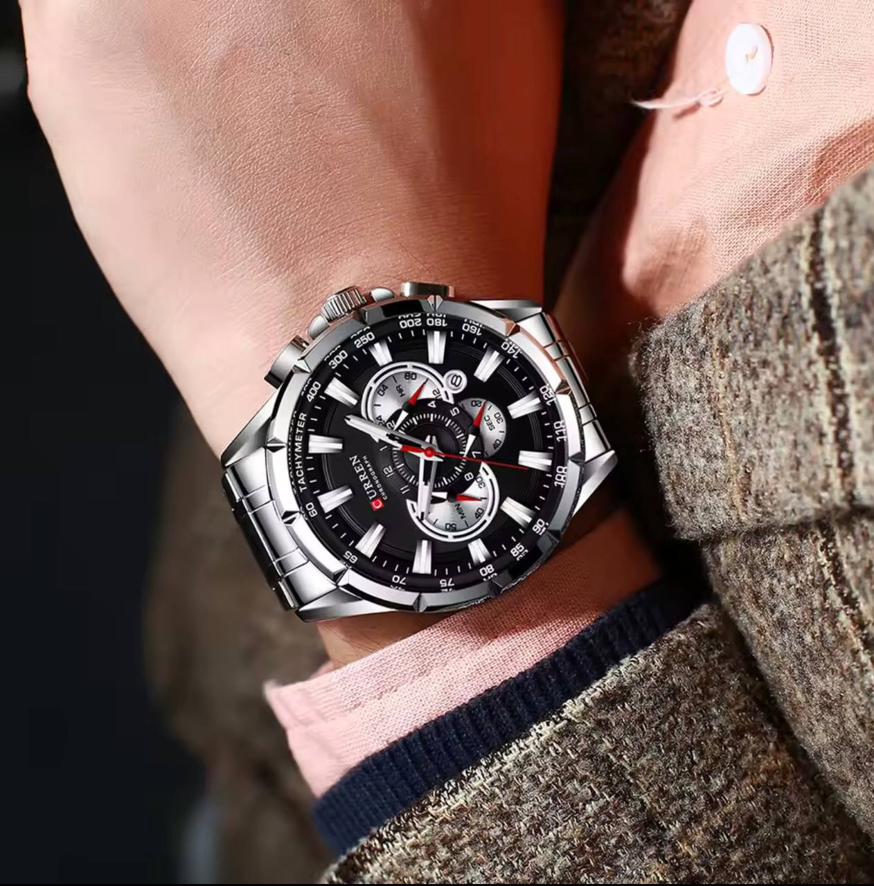 Montre Curren Chronographe Acier Inoxydable