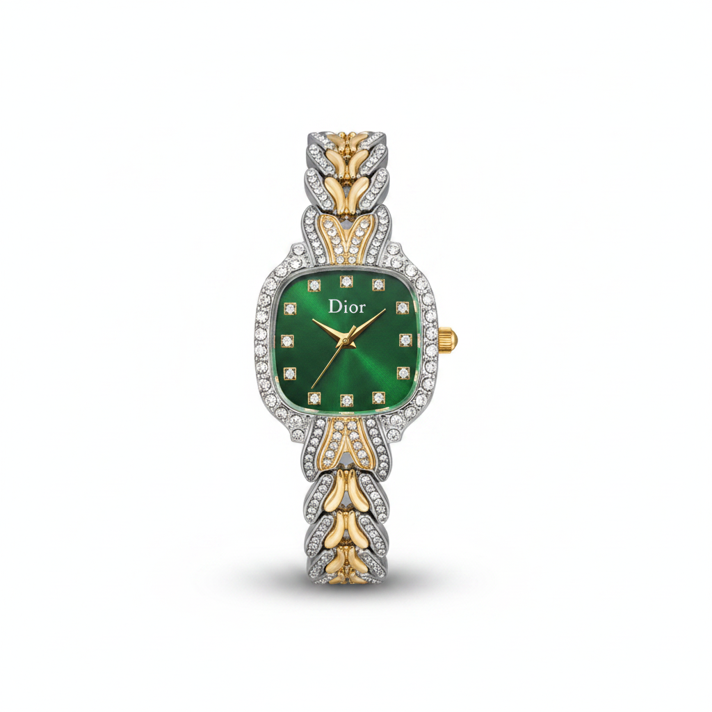Montre Femme Sertie Strass Dior Style Vintage