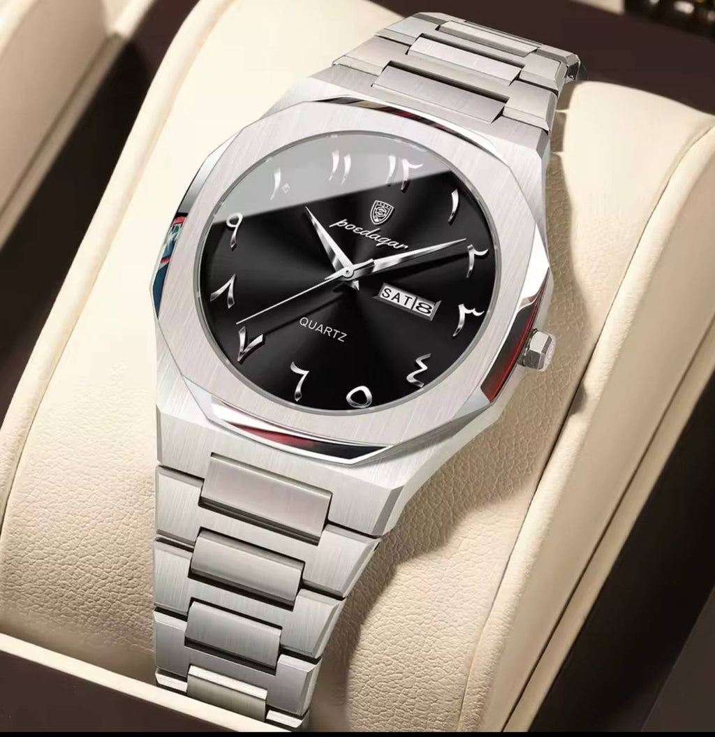 Montre Poedagar Octogonale Acier Inoxydable